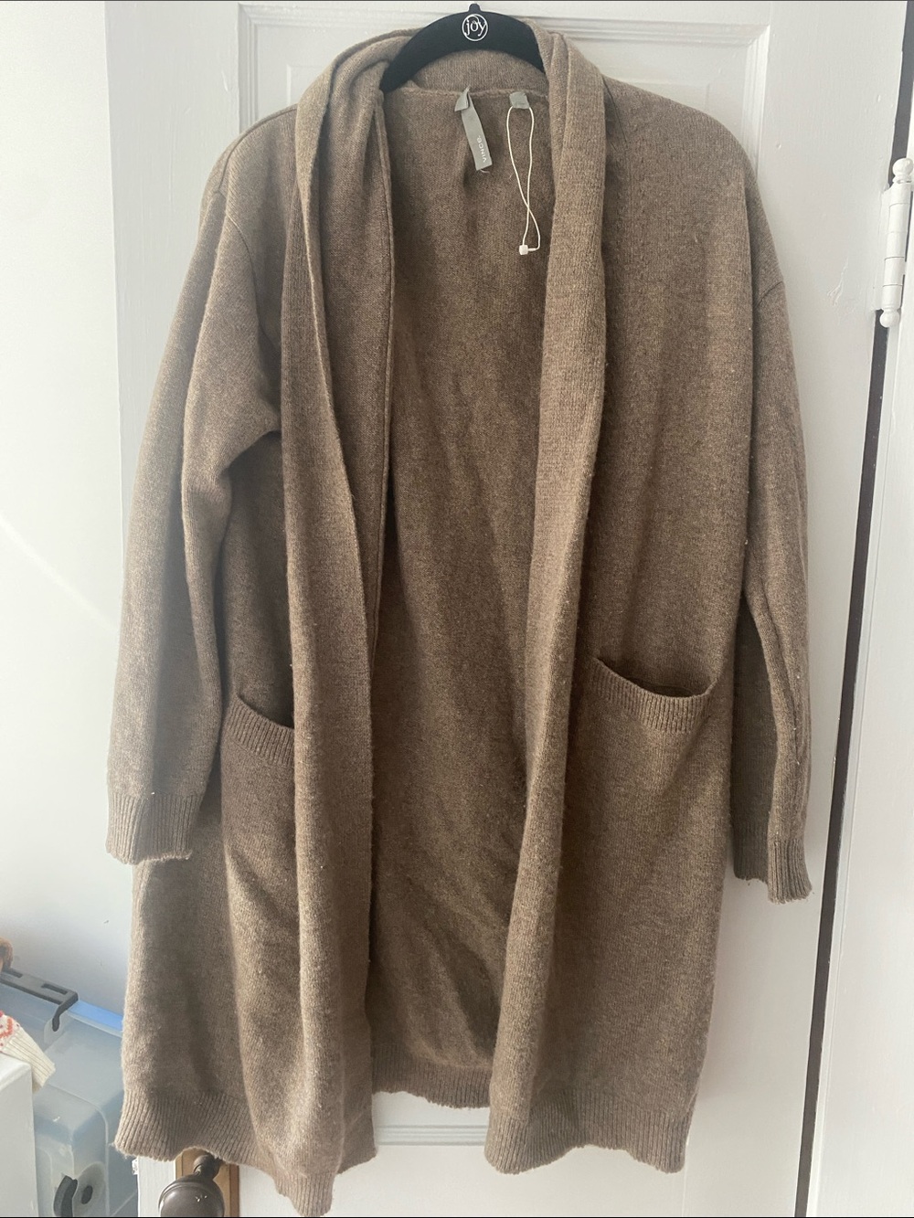 Vince Open-Front Shawl Collar Knit Cardigan - Taupe